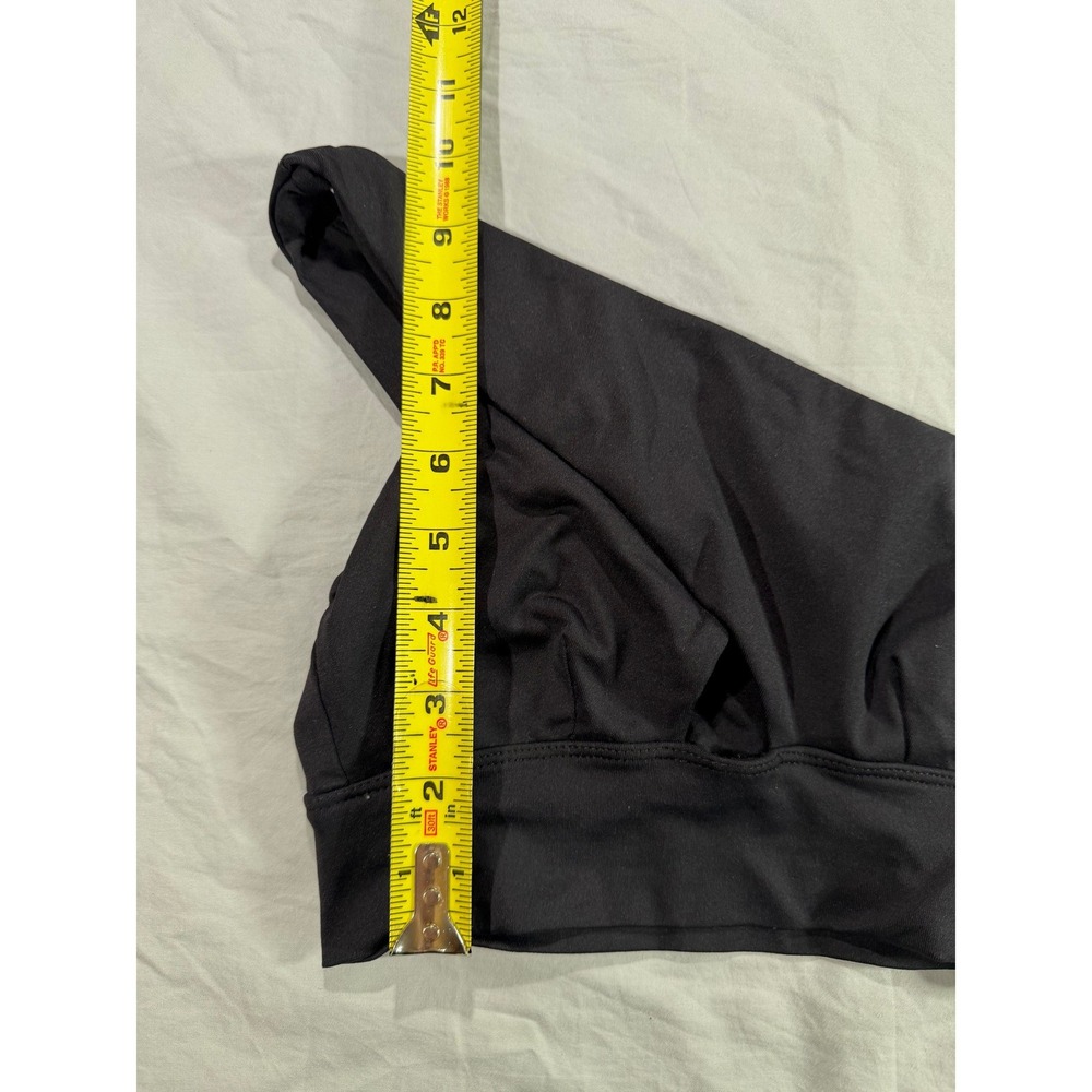 Womens Black One Shoulder Sports Bra Asymmetric Activewear Yoga Top Size Large - Picture 6 of 7